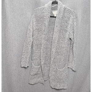Hinge Designed in Seattle Women's XS Cardigan Gray Open Front Long‎ Classic